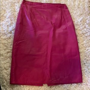 Vintage Genuine Leather skirt with satin lining